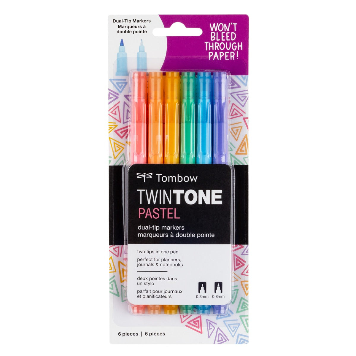 Tombow TwinTone Marker Set, 6-Pack Pastel